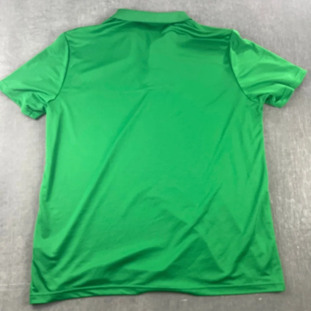 Adidas Mens 2XL Green Polo Shirt Performance Golf Logo Short Sleeve